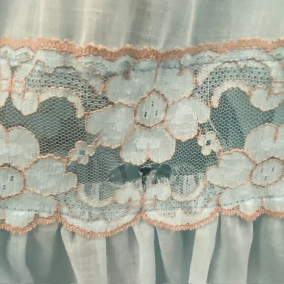 VINTAGE 70s Gunne Sax Blue Lace Long Maxi Prairie Boho Dress Sz XS - Picture 8 of 15